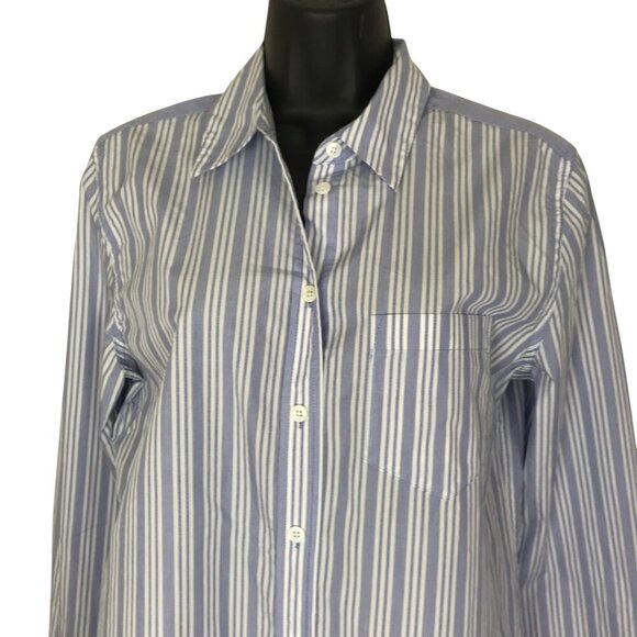 Equipment Femme 100% Cotton Blue & White Striped Button Down Shirt Size S - Picture 3 of 6